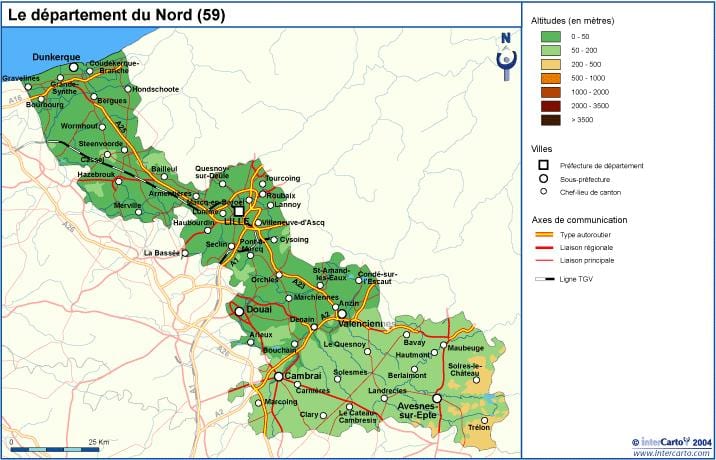 topographic นแผนที่ของ france_ regions. kgm