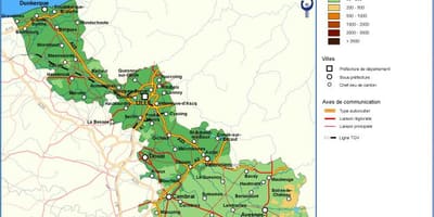 Topographic นแผนที่ของ france_ regions. kgm